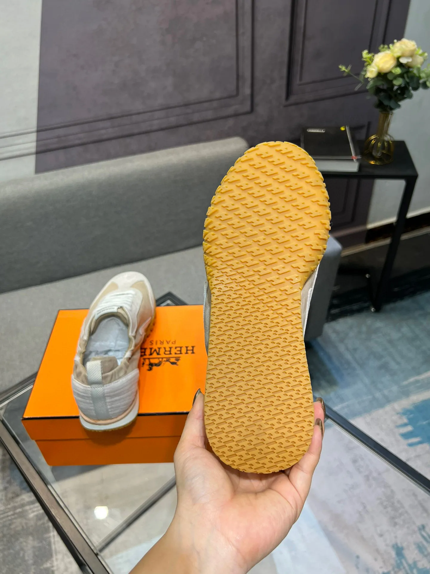 Men's shoes 💰660 [HERMES] Hermès - High-end quality original order 🔍🔍 - Upper: 🔝 cowhide suede splicing design - Inner lining: imported mixed sheepskin - Outsole: TPR foam · Rubber: two-color combined molding outsole - Super high quality control · Fine workmanship: highlighted (high-end, luxury, grade) -Size: 38-44 (45, 46, can be customized)